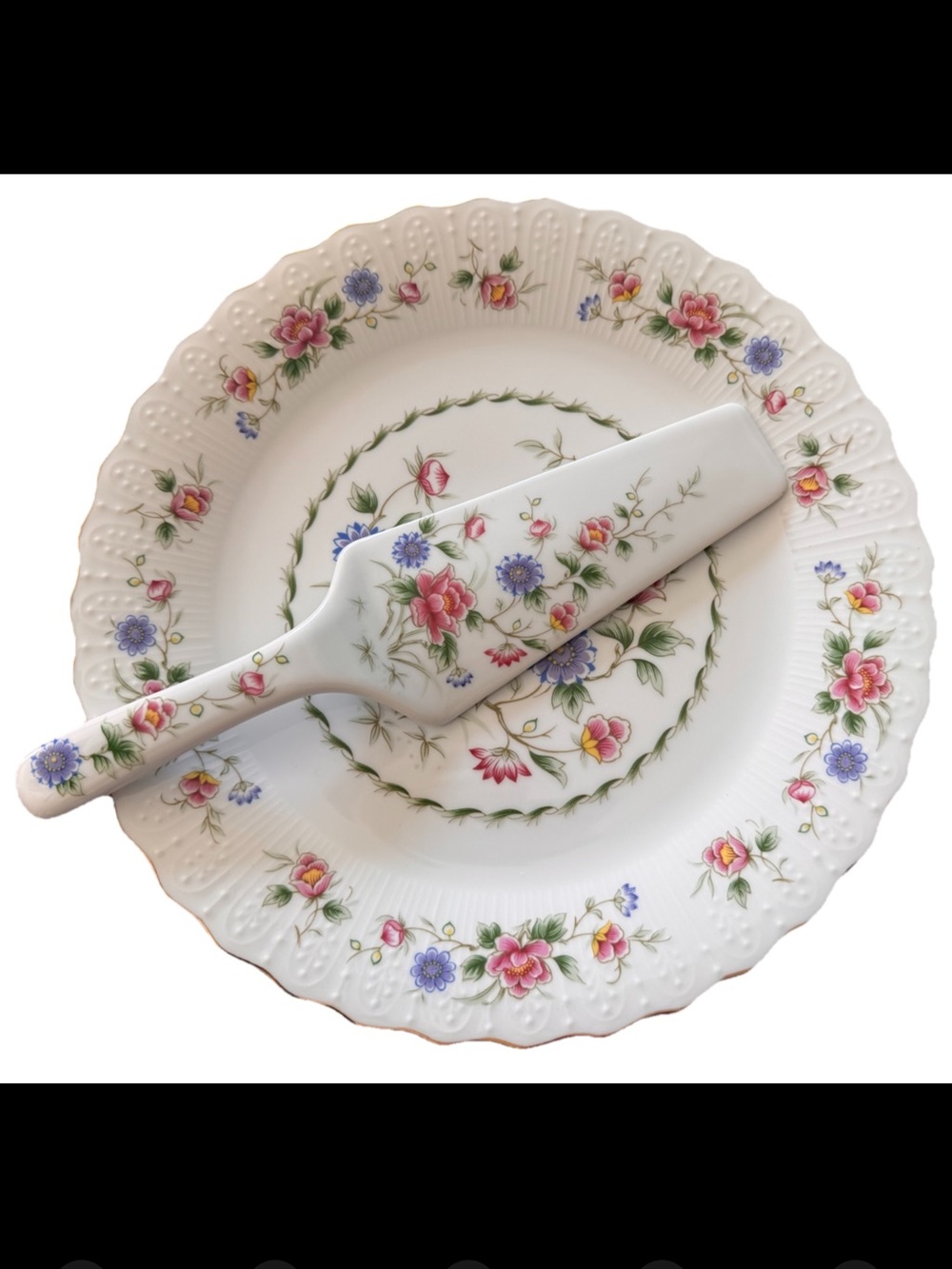 Andrea by Sadek ‘Spring Night’ Fine China Cake Serving Plate & Server Japan NEW